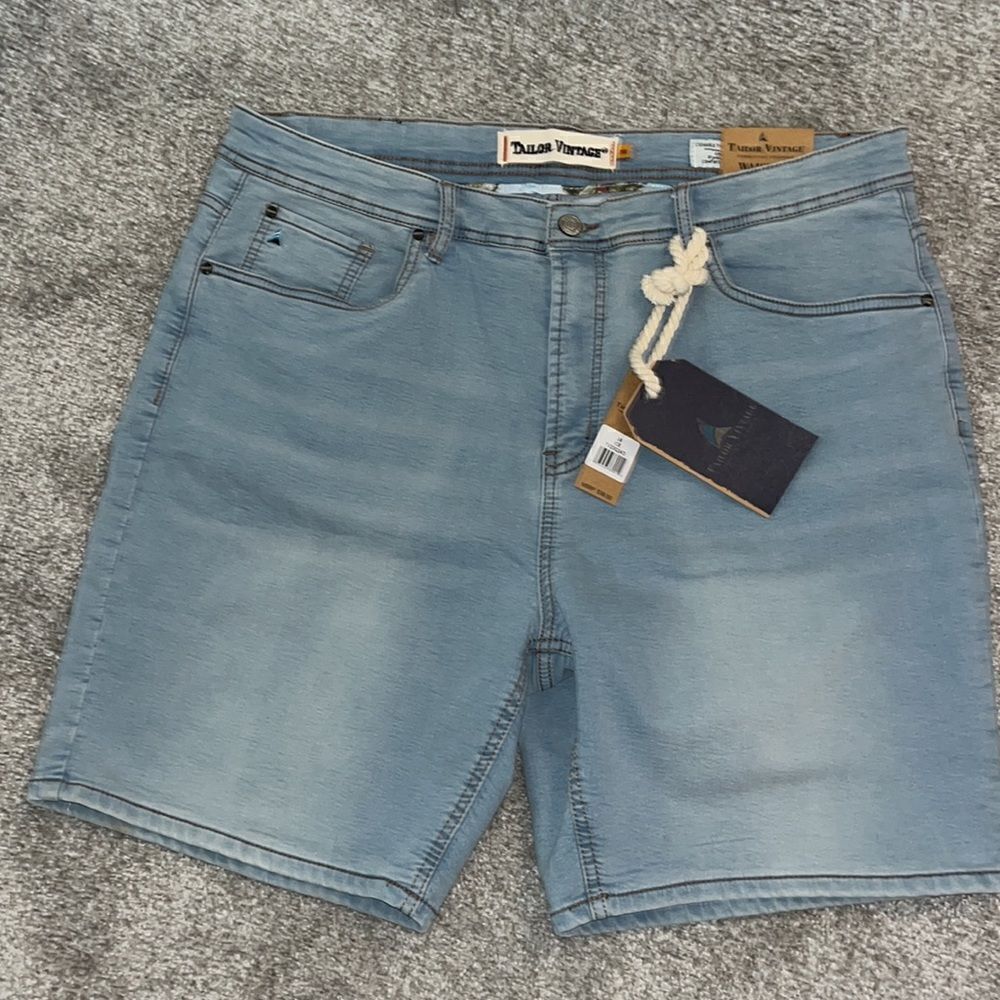 Ice Blue Tailor Vintage New Greenwich Slim Fit stretch Denim 5 pocket shorts 38